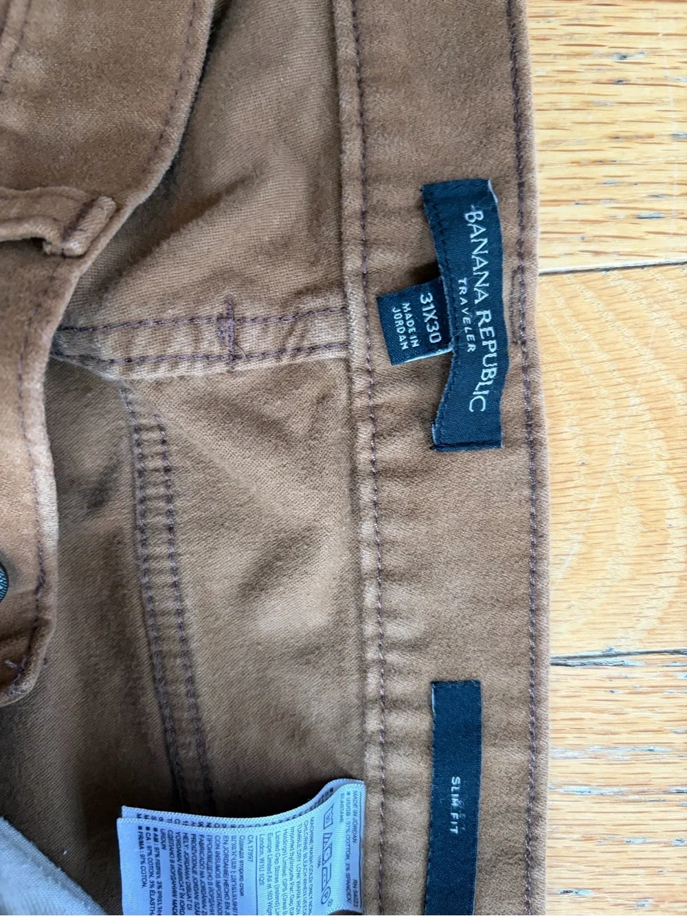 Banana Republic sueded Men's Brown Straight-Leg Pants 31/30